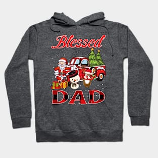 Blessed Dad Red Plaid Christmas Hoodie